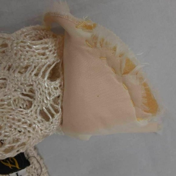 Vintage FAF Womens Sweater Vest Beige Crochet top - Picture 3 of 5